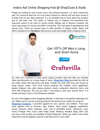 Online Shopping Hub @ ShopClues & Voylla