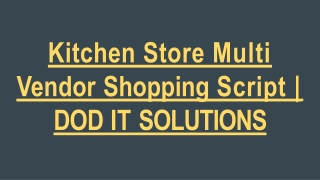 Kitchen Store Multi Vendor Script - DOD IT SOLUTIONS