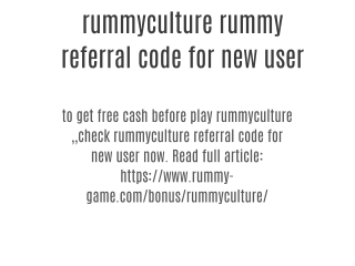 rummyculture rummy referral code for new user