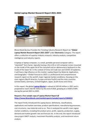 Global Laptop Market Research Report 2021-2025