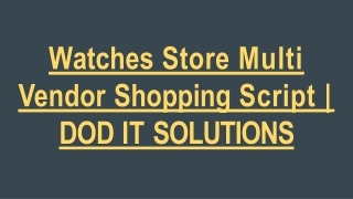 Medical Store Multi Vendor Script - DOD IT SOLUTIONS