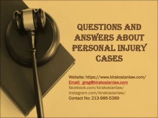 Questions and Answers about Personal Injury Cases