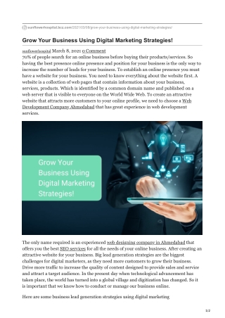 Grow Your Business Using Digital Marketing Strategies!