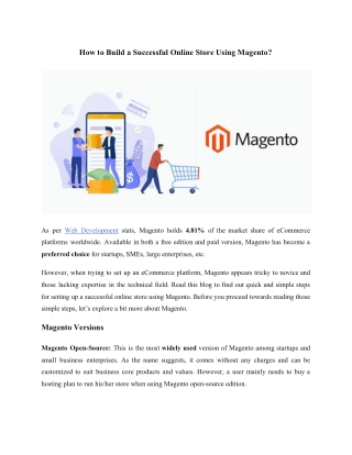 How to Build a Successful Online Store Using Magento?