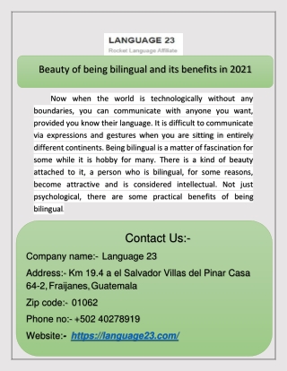 Beauty of being bilingual and its benefits in 2021