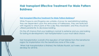 hair transplant Effective Treatment For Male Pattern Baldness