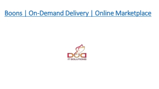 Boons | On-Demand Delivery | Online Marketplace