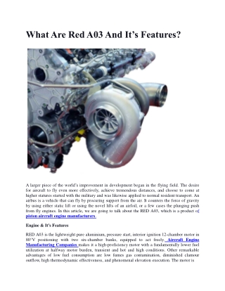 What Are Red A03 And It's Features?