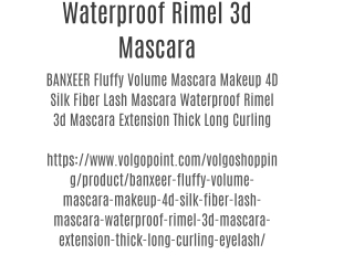 Waterproof Rimel 3d Mascara