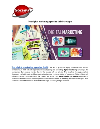 Top digital marketing agencies Delhi - Sociapa