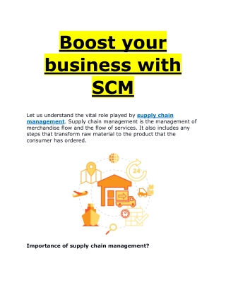 Boost your business with SCM