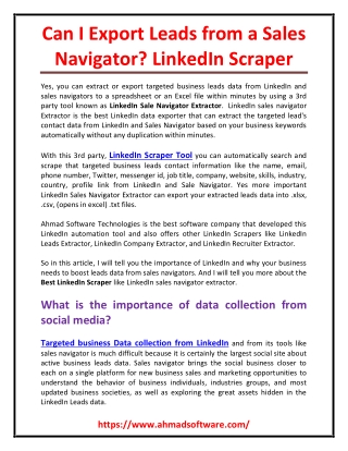 LinkedIn Sales Navigator Scraper