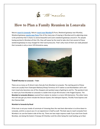 Tree house resort Lonavala near Mumbai & Pune | The Machan