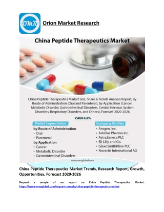 China Peptide Therapeutics Market Trends, Research Report, Growth, Opportunities, Forecast 2020-2026