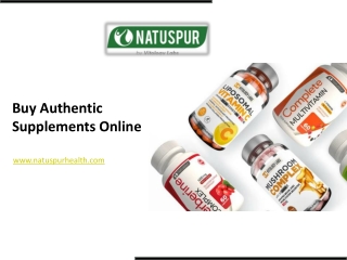 Buy Authentic Suppliments Online - Natuspur Health