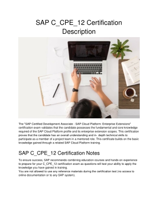 SAP C_CPE_12 Certification Description