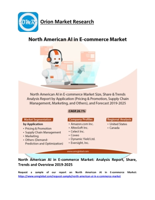 North American AI in E-commerce Market Share 2019: Trends, Key Players, Industry Analysis, Report to 2025