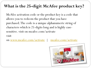 What is the 25-digit McAfee product key?