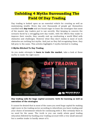 Unfolding 4 Myths Surrounding The Field Of Day Trading