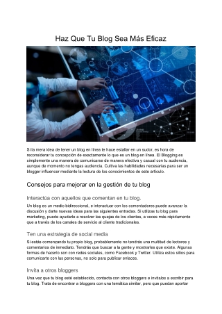Haz Que Tu Blog Sea Más Eficaz