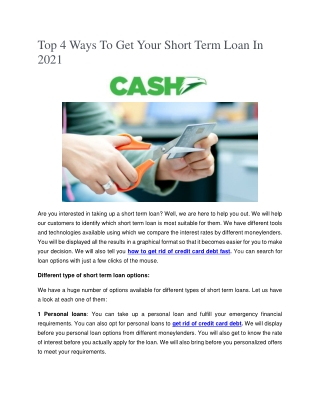 Personal Loans for Bad Credit | Cash.com