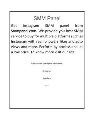 Buy Real Instagram Followers | Smmpanel.com