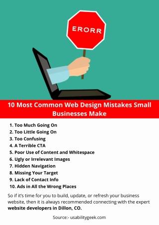 10 Most Common Web Design Mistakes Small Businesses Make
