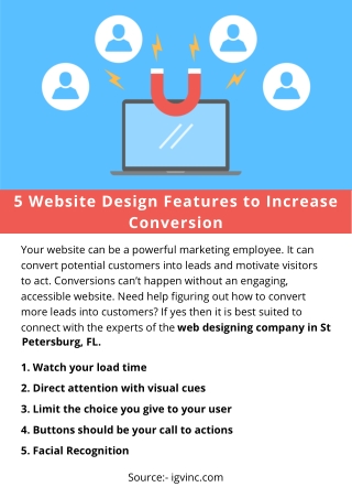 5 Website Design Features to Increase Conversion