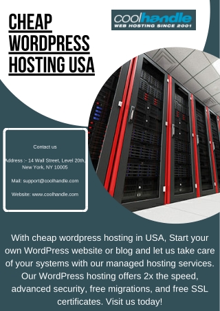 Cheap WordPress Hosting USA