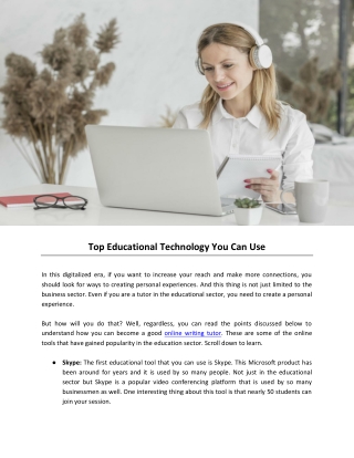 Top Educational Technology You Can Use