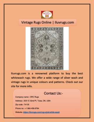 Vintage Rugs Online | Iluvrugs.com