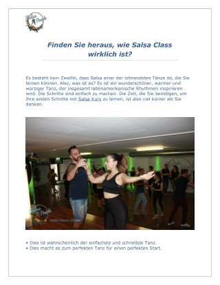 Finden Sie heraus, wie Salsa Class wirklich ist?