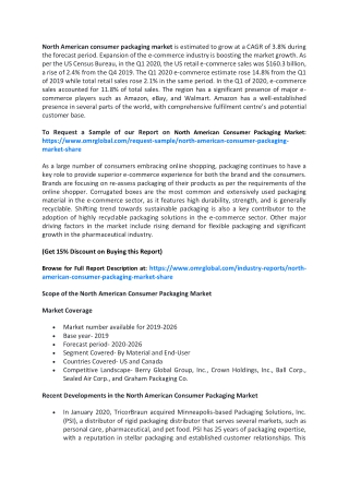 North American Consumer Packaging Market  Size , Share, Trends & Forecast 2020-2026