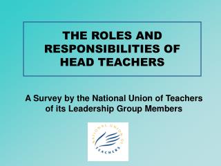 head responsibilities teachers roles