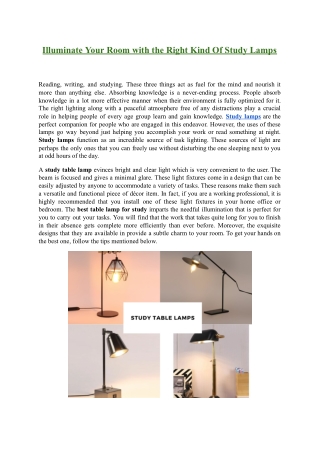 Purchase Study Lamps Online at WoodenStreet