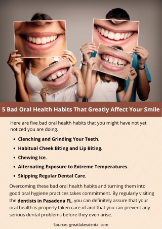 5 Bad Oral Health Habits That Greatly Affect Your Smile