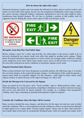 How do choose the right safety signs?