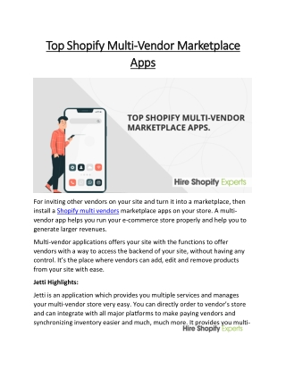 Top Shopify Multi-Vendor Marketplace Apps