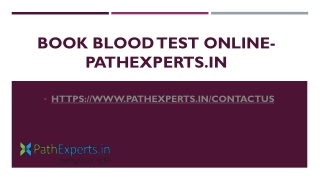 Book Blood Test Online-Pathexperts.in