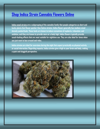 Shop Indica Strain Cannabis Online In Canada at Carly’s Garden