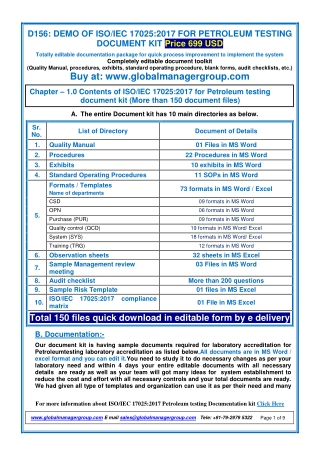 ISO 17025 Documents for Petroleum Testing