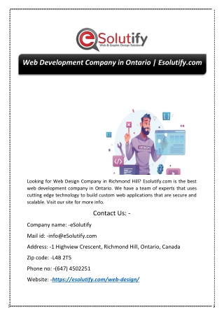 Web Development Company in Ontario | Esolutify.com