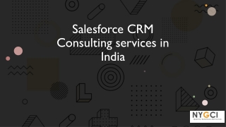 Salesforce CRM consulting services in India