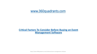 Critical Factors To Consider Before Buying an Event Management Software