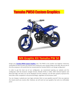 Yamaha PW50 Custom Graphics