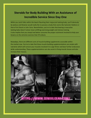 Steroids for Body Building With an Assistance of Incredible Service Since Day One