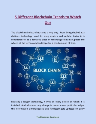 5 different Blockchain trends to watch out