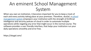 An eminent School Management System