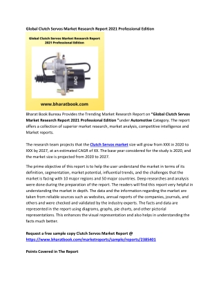 Global Clutch Servos Market Research Report 2021