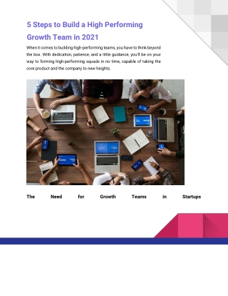 5 Steps to Build a High Performing Growth Team in 2021